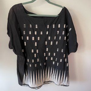 UZI NYC black disko kimono top